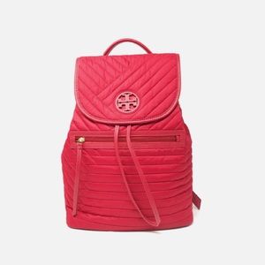 Tory Burch Quilted Kir Royale Nylon Red Backpack